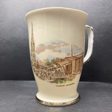 Vintage Coventry Cathedral & Lady Godiva Statue Fine Bone China Mug Adams Roslyn