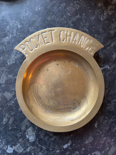 Vintage brass pocket change - vintage,