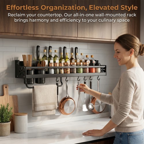 Wall mounted kitchen - mounted, rack