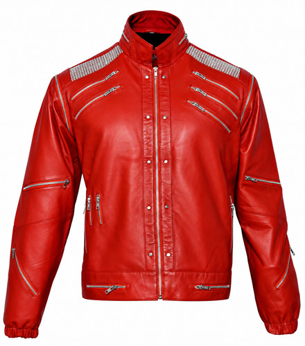 Men red leather - red, biker