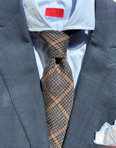 Isaia gray brown check - brown,