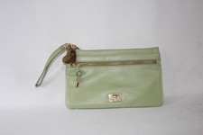 Marc B Wristlet Clutch Bag Small Pastel Green Faux-Leather