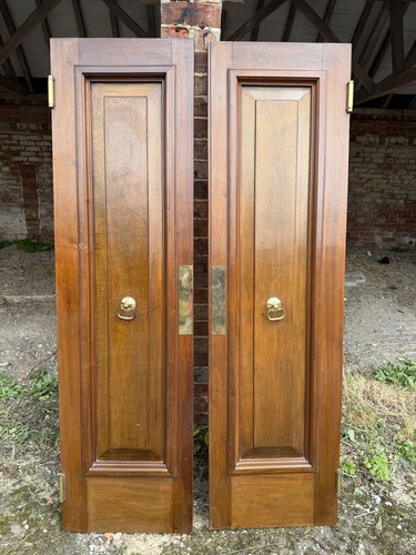 Antique pair solid mahogany - of,