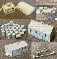 WW2 EUROPE RAF Tower Air Control, Nissen Hut Barrels Drums Dispersal Hut 1/35