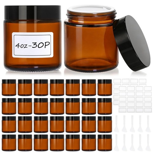 Pcs glass jars with - 4,