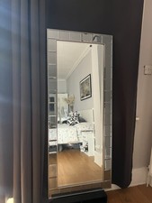 Large Silver Glass Rectangle Lounge Mirror