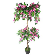 Artificial Blossom Tree Large 140cm Rhododendron Flowering Pink Real Wood Trunk