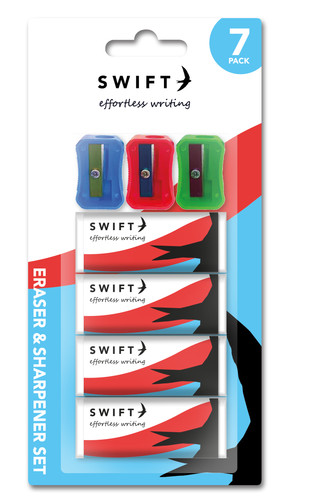 Eraser sharpener set 7 - eraser, set,