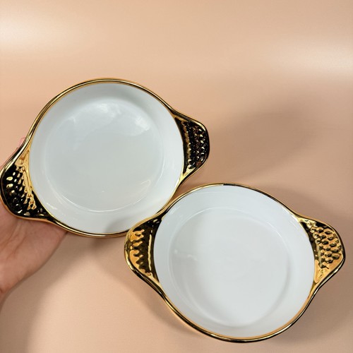 Pair royal worcester gold - pair, of