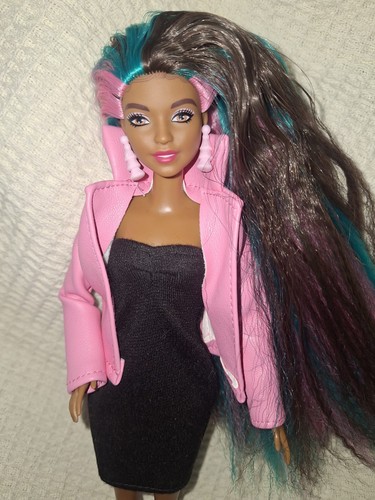 Black barbie long - black, rainbow
