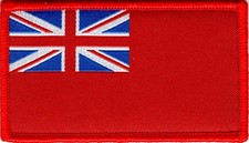 Red Ensign Red Duster Merchant Navy Flag Woven Patch Sew On/Hook Backing 8x4.5cm