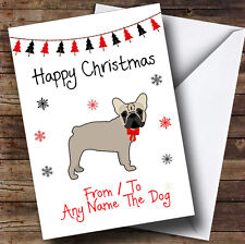 French Bulldog From Or To The Dog Pet Personalised Christmas Card