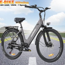 HillMiles 250W Electric Bikes City ebikes E-Mountain Bikes 26" Shimano 7 speed