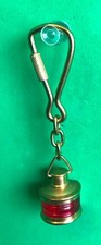 BRASS SHIPS LANTERN RED [ PORT] LIGHT  KEY RING  VERY GOOD USED CONDITION