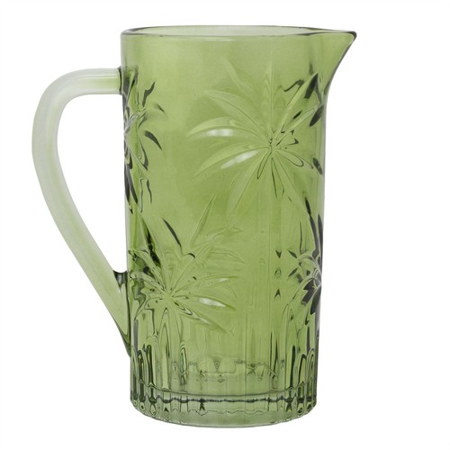 Green glass water jug litre - water,