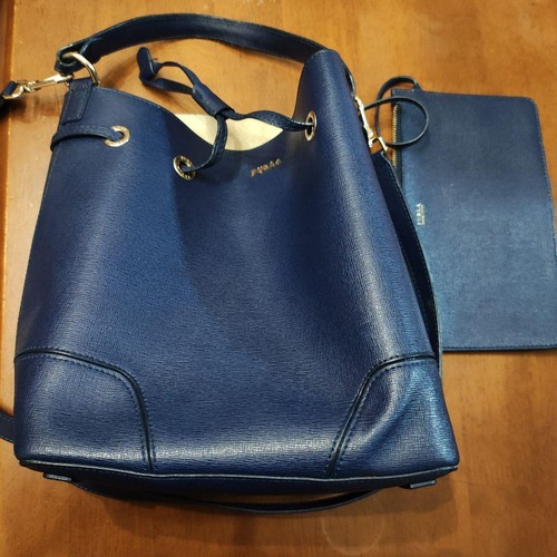 Furla navy drawstring shoulder - navy,