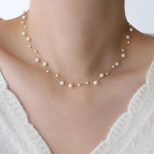 Stainless steel pearl chain - pearl,