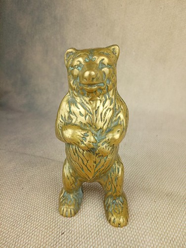 Vintage brass bear money - vintage,