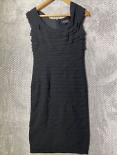 SCARLETT NITE WOMENS DRESS SIZE UK 8 BLACK SLEEVELESS RUFFLED