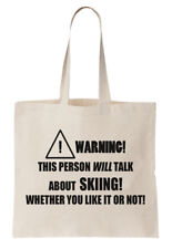 Skiing Tote Bag Shopper Winter Sport Slopes Extreme Skier Cool Birthday Gift