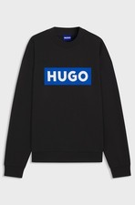Hugo Boss / HUGO Cotton-terry black sweatshirt / jumper with logo print