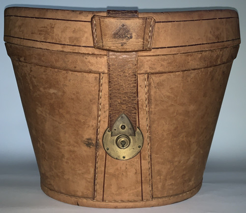 Vintage brown leather top hat - vintage,