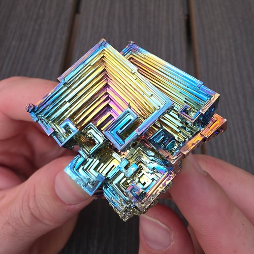 Jumbo rainbow bismuth crystal - rainbow,