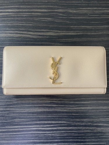 Ysl cream clutch - cream,