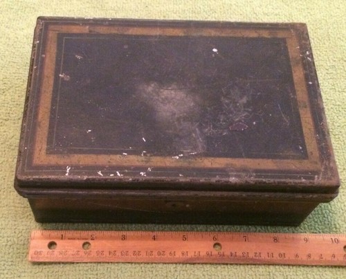 Antique metal strong box - , john