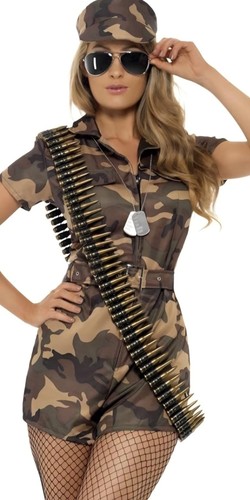 Ladies adult camo army girl - camo,