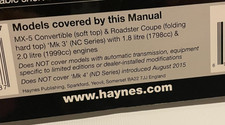 haynes 6368 o w manual MAZDA MX-5 convertible roadster hard top 18 20 2005-2015