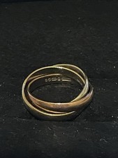 Three Coloured 9ct Gold Ring Size L