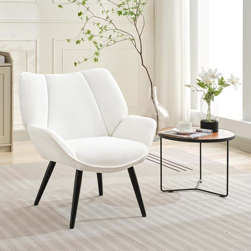 Corduroy wingback accent chair - accent,