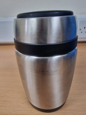 Thermos Curved Food Flask with Spoon, Stainless Steel, 400 ml-USED VGC