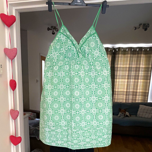Mantaray green white floral - mantaray, green/white