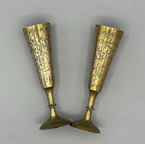 Pair vintage brass small - vintage,