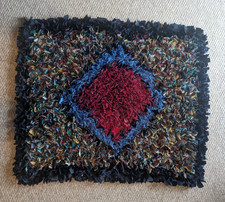 Rag Rug, Hand-made. ~34" x