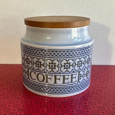 Hornsea Tapestry Coffee Jar 11cm High Wooden Lid Vintage 1970s/80s