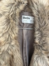 RITA ORA PRIMARK FAUX FUR LONG COAT BROWN MEDIUM 12-14