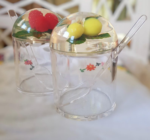 Vintage conserve jam pots with - jam,