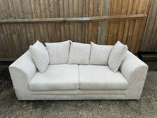 Luxor Jumbo Cord Cream Fabric 3 Seater Sofa
