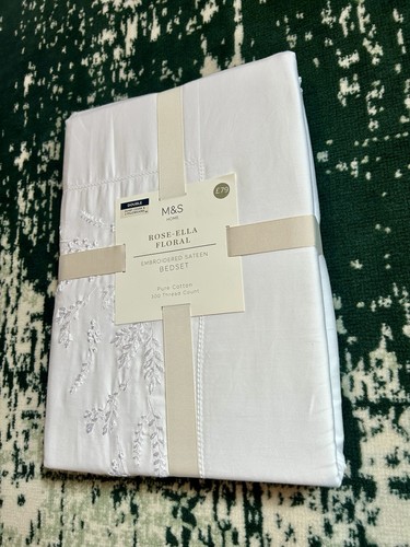 White embroidered sateen - m&s,