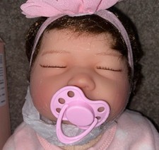 Baby Reborn Doll With Wooden Crib And Wardrobe With Accessories Rrp £200+