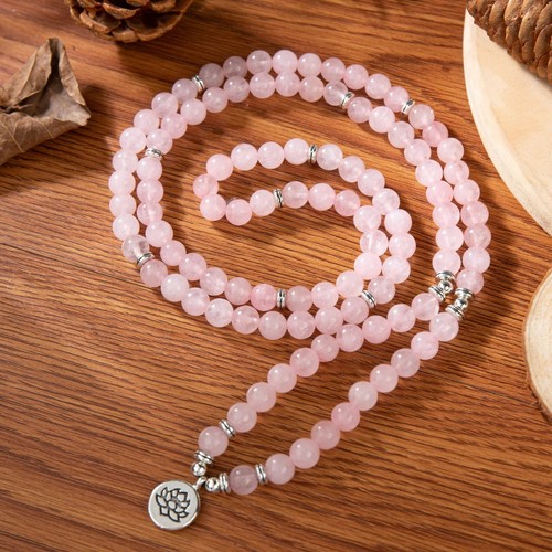 New rose quartz necklace - new,