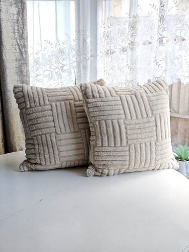 Set beige cushion covers - cushion,