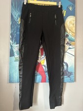 QED London Women's Black Trousers Size 14 Skinny Leg Elasticated Waist
