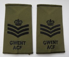 Gwent Army Cadet Force Sergeant Rank Slides ACF