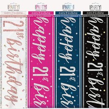 21st Birthday Banners Age 21 Foil Banner Party Decorations Shiny 9ft Boy/Girl