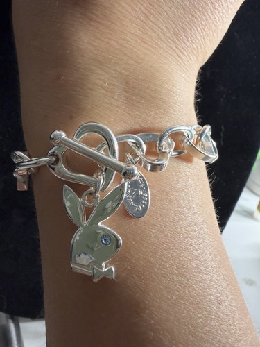 Playboy silver tone charm - tone,