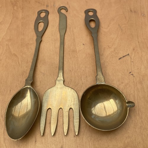 Vintage brass spoons etc - , x